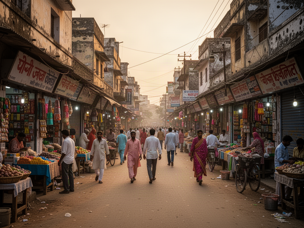 Everyday life and local market in Dewas